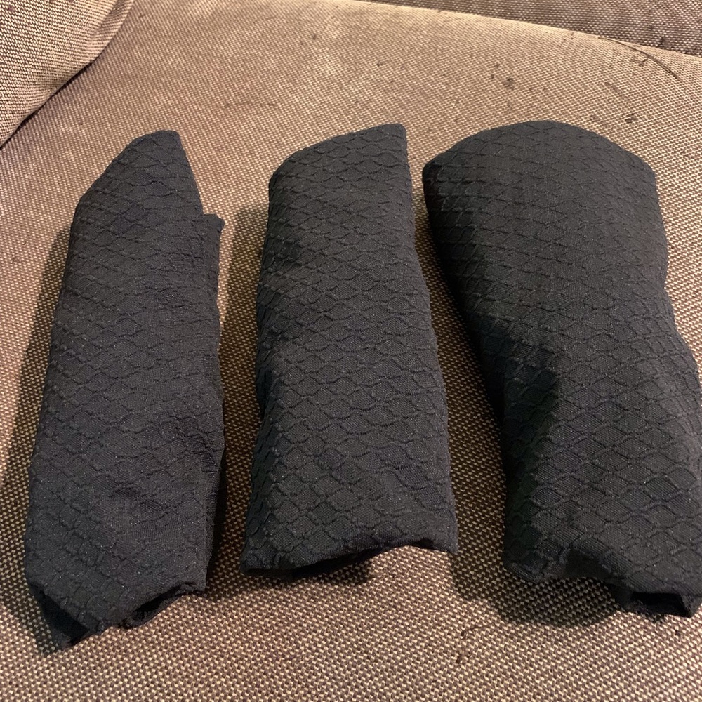 Chair seat covers 3 black jacquard